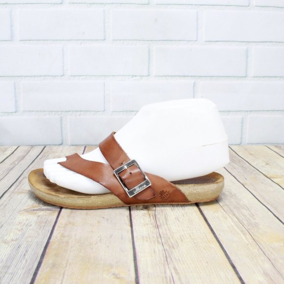 Yokono Shoes - SALE! Yokono Thong Brown Leather Buckle Sandals 6